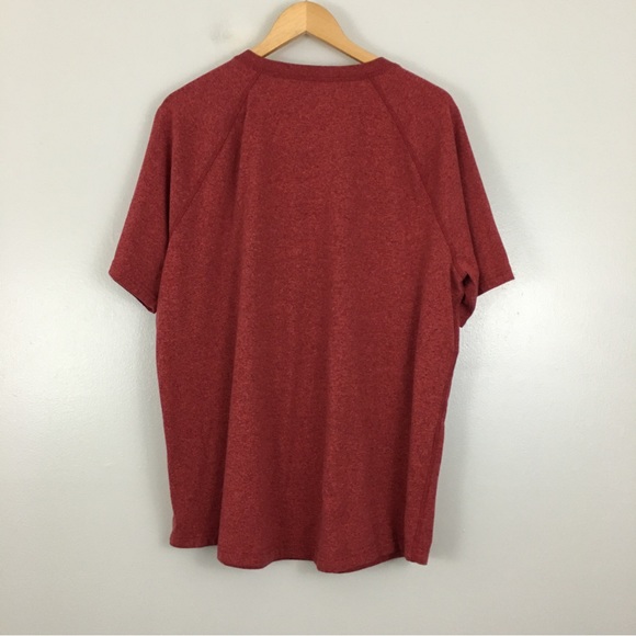 American Eagle Burgundy Quarter Button Short Sleeve Henley T-shirt Size XL - Picture 4 of 5